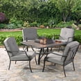 thumbnail image 1 of Mainstays Holten Ridge 5-Piece Tile-Top Fire Pit Chat Set with Gray Cushions, 1 of 8