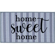 Mainstays Home Sweet Home Striped Indoor Accent Rug, Blue & Gray, 17"x30"