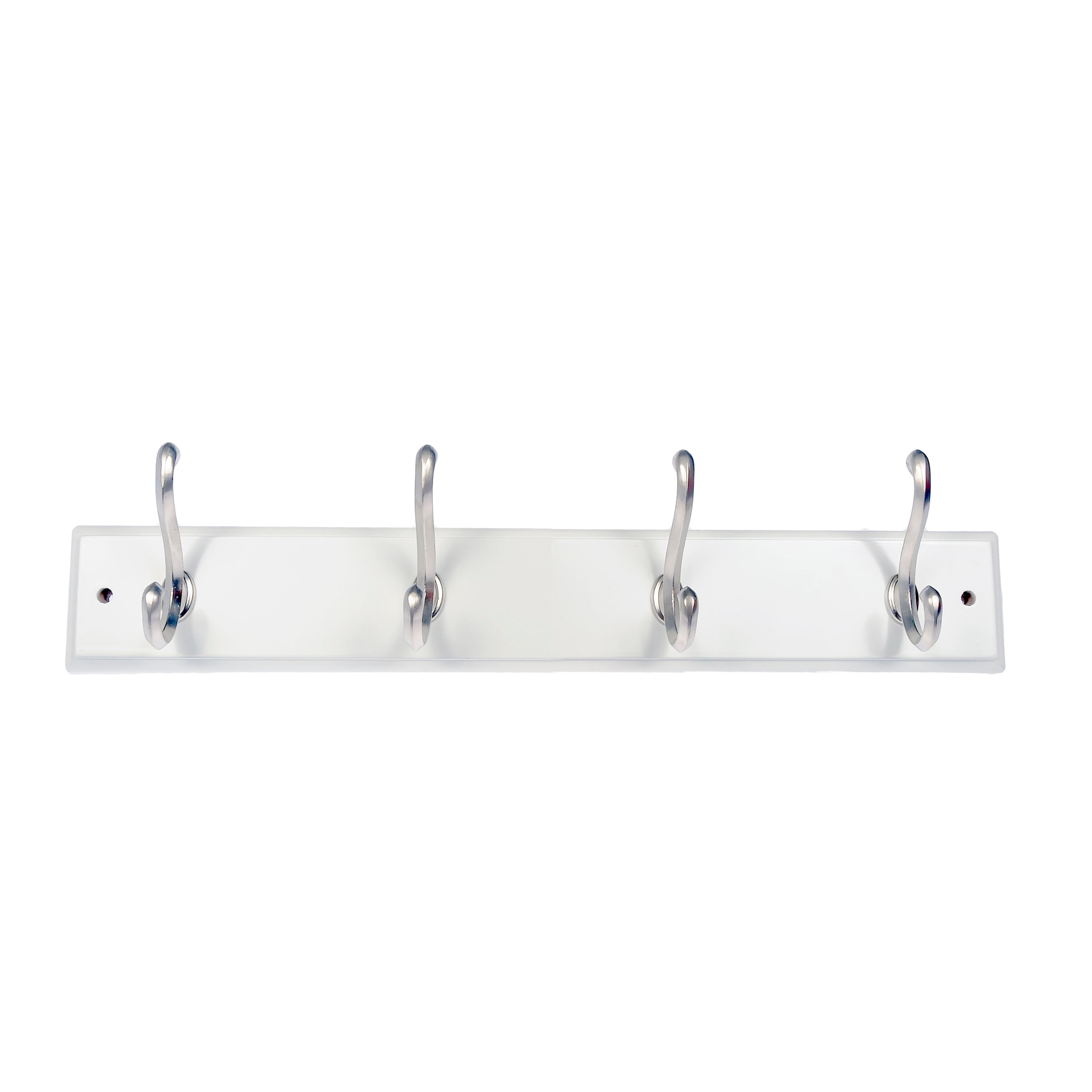 Mainstays White 18 Inch Hook Board with Satin Nickel Hooks for - Main Image