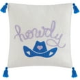 thumbnail image 1 of Mainstays 'Howdy' Blue Tasseled Decorative Pillow, 16.5" L x 16" W, 1 of 7