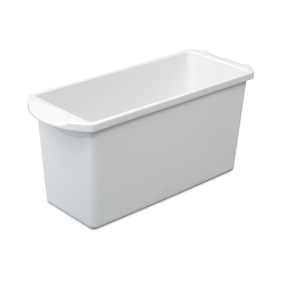 Mainstays White Ice Cube Bin, Durable BPA-Free Plastic, Freezer-Safe, Space-Efficient Narrow Design