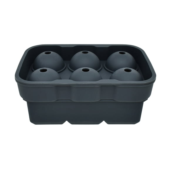 Mainstays, Ice Cube Tray, 2 Pack Silicone Ice Cube Tray Grey, Square & Sphere Combo, 2 pack, perfect for chilled drink preparation