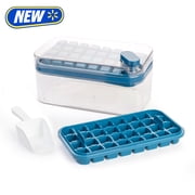Mainstays 4-Piece Ice Cube Tray Set with Bin and Scoop for Freezer Storage