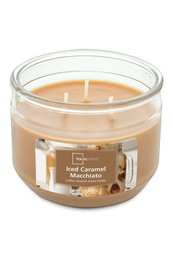 Iced Caramel Macchiato Scented 3 Wick Candle, 11.5 oz.