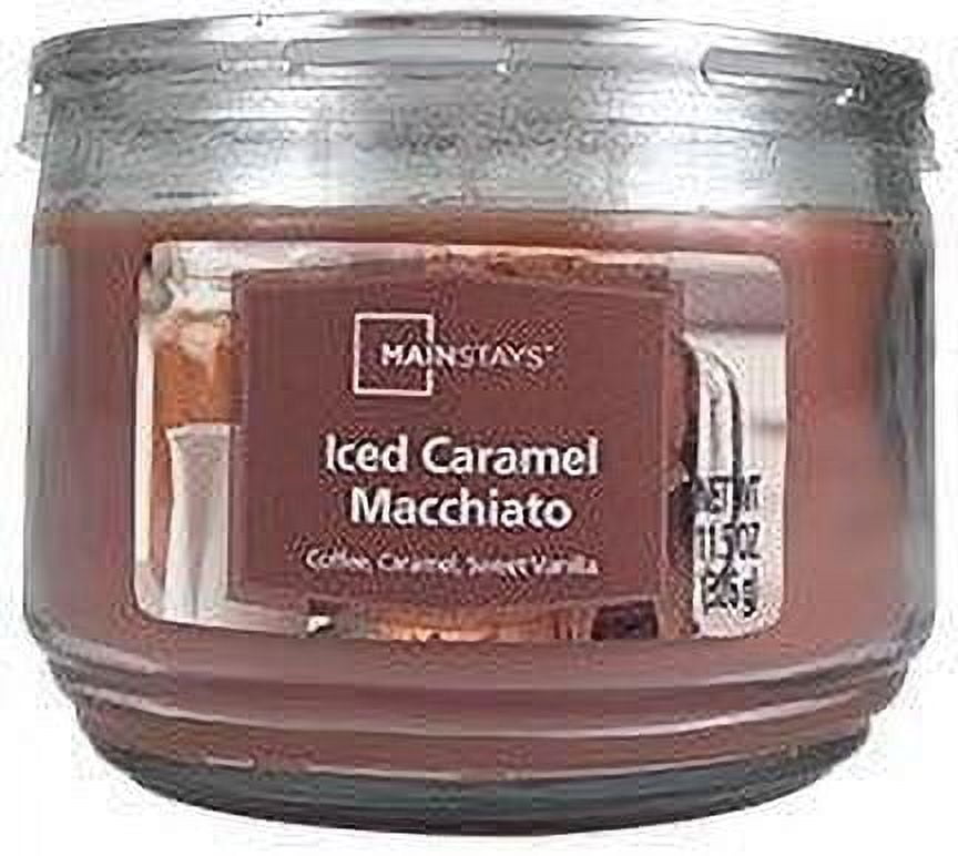 Mainstays 3-Wick Scented Glass Jar Candle, Iced Caramel Macchiato, 11.5oz.