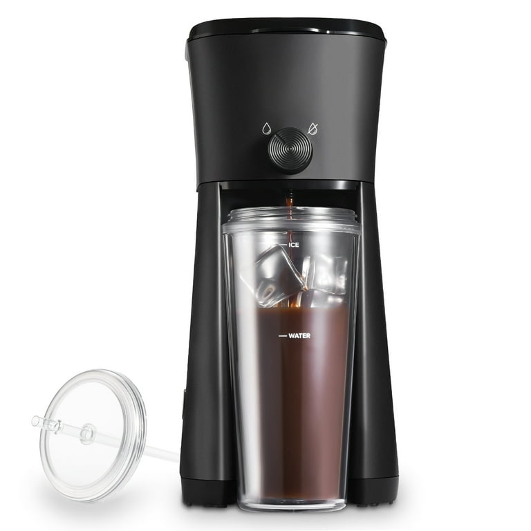 Mainstays Iced Coffee Maker with 20 fl oz Reusable Tumbler and Filter,  Black, New condition 