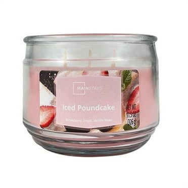Mainstays Iced Poundcake Scented 3-Wick Glass Jar Candle, 11.5 oz.