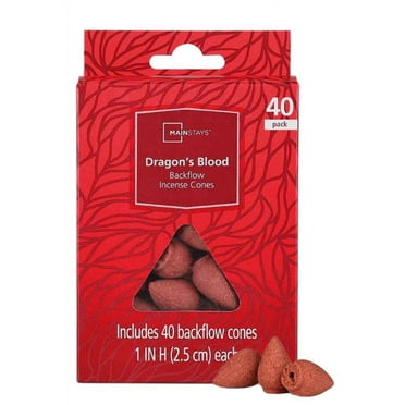 Mainstays Incense Backflow Cones, Dragon's Blood Fragrance (Red), 40 Pack