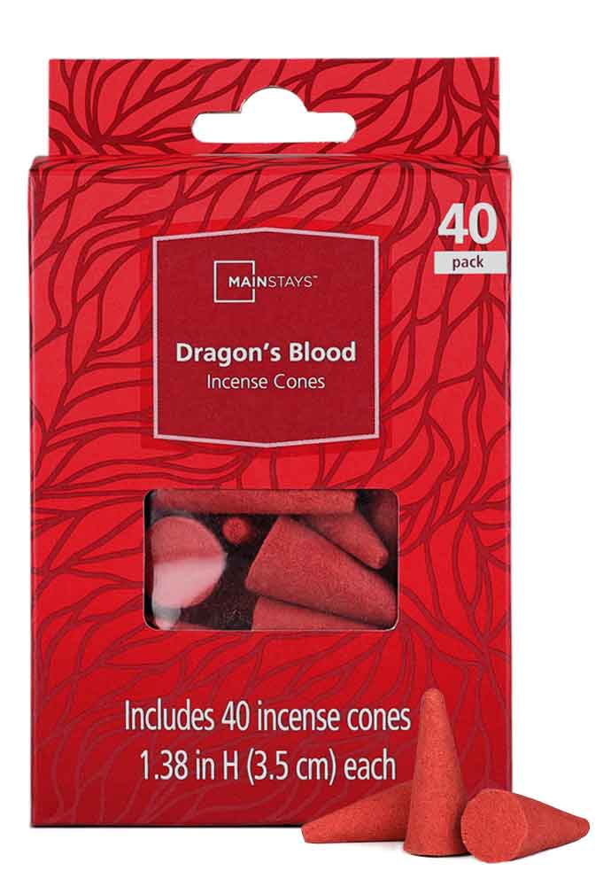 Mainstays Incense Cones, Dragon's Blood Fragrance (Red), 40 Pack