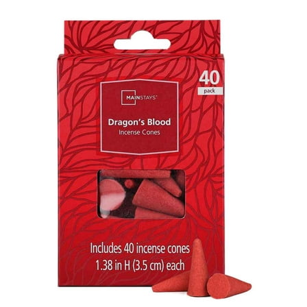 Mainstays Incense Cones, Dragon's Blood Fragrance (Red), 40 Pack