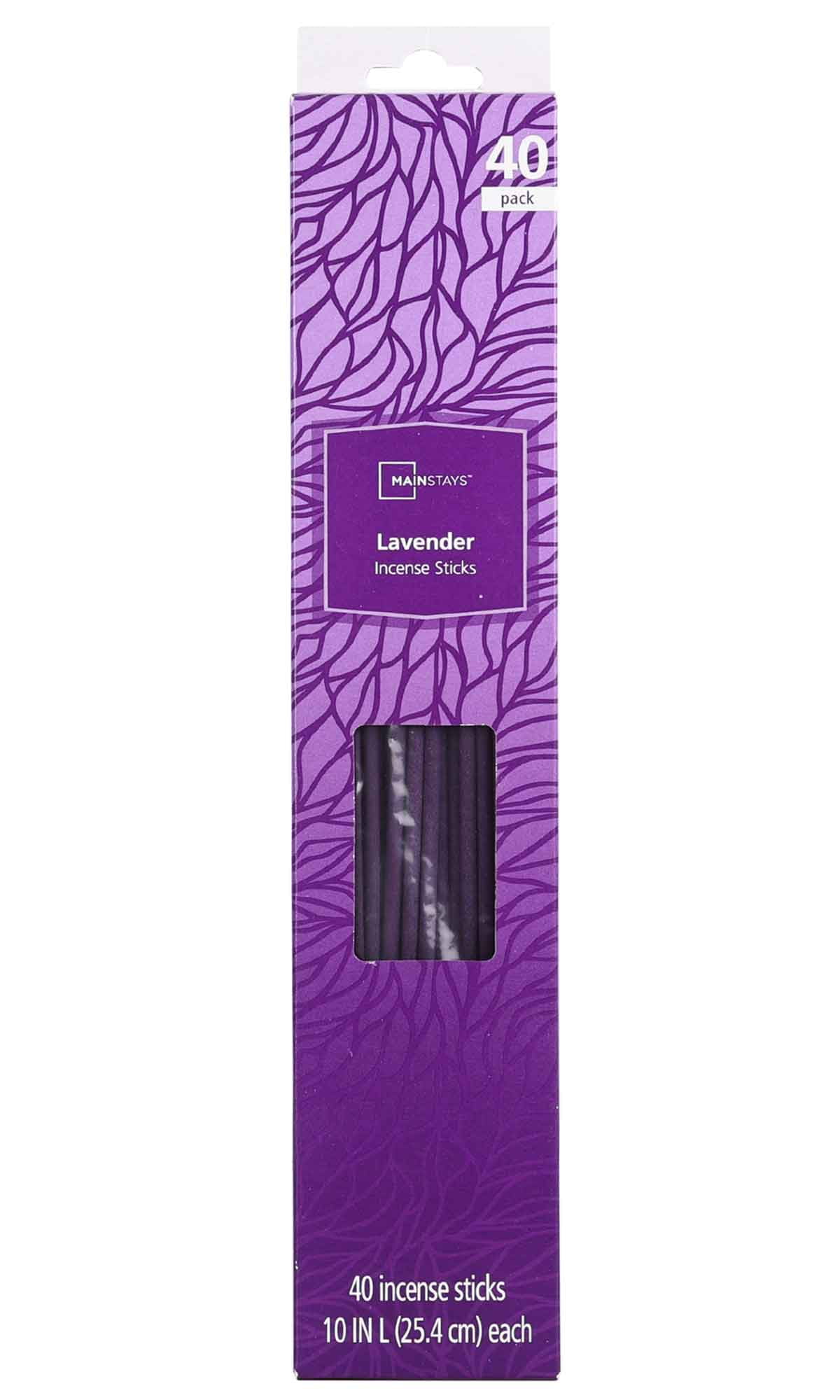 Mainstays Incense Sticks, Lavender Fragrance (Purple), 40 Pack