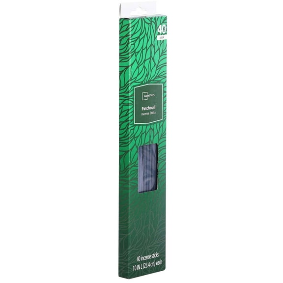 Mainstays Incense Sticks, Patchouli Frangrance (Green), 40 Pack