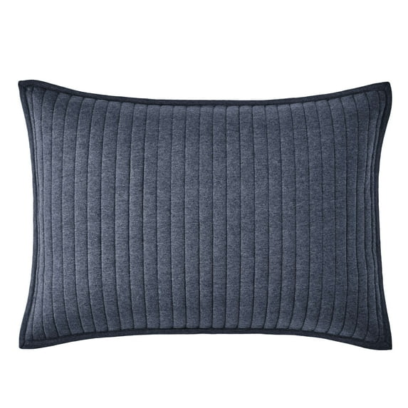 Mainstays Cotton-Rich T-Shirt Soft Jersey Pillow Sham Bedding, Standard/Queen, 2 Pack, Indigo Blue