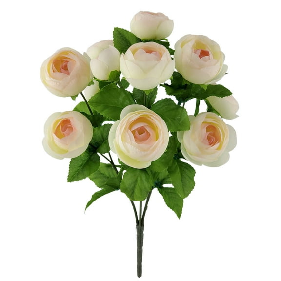 Mainstays Indoor Artificial Flower Ranunculus Bush, Lt Pink Color. Assembled Height 15"