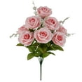 thumbnail interactive-video image 1 of Mainstays Indoor Artificial Flower Rose Bush, Pink Color, Assembled Height 17.5", 1 of 9