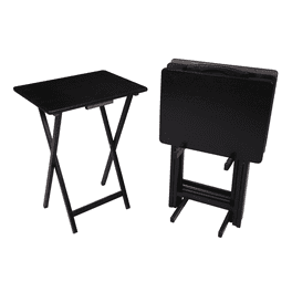 PJ Wood Multifunctional Foldable TV Tray Personal Serving Dinner Tables Set of 2 Espresso Walmart
