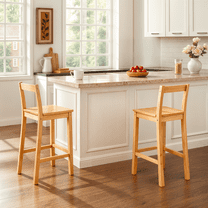 Mainstays 24" Indoor Basic Barstool, Pine, Set of 2