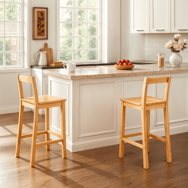 Mainstays Indoor Counter Stool 2 Pack, Pine