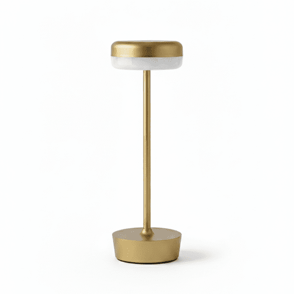 Mainstays Indoor/Outdoor Rechargeable Table Lamp, 12 in, Gold, 100 Lumens