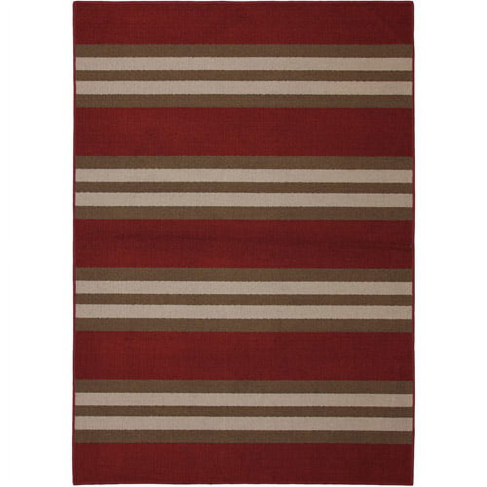 Mainstays Indoor/Outdoor Rug, Red Stripe, 60" x 84"