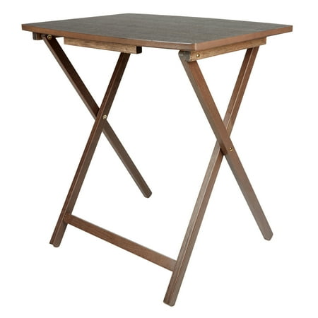 Mainstays Modern Indoor Folding XL Oversized Tray Table in Espresso L23.5 x W18 x H26 inches.