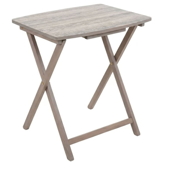 Mainstays Modern XL Oversized Folding Tray Table, Rustic Gray