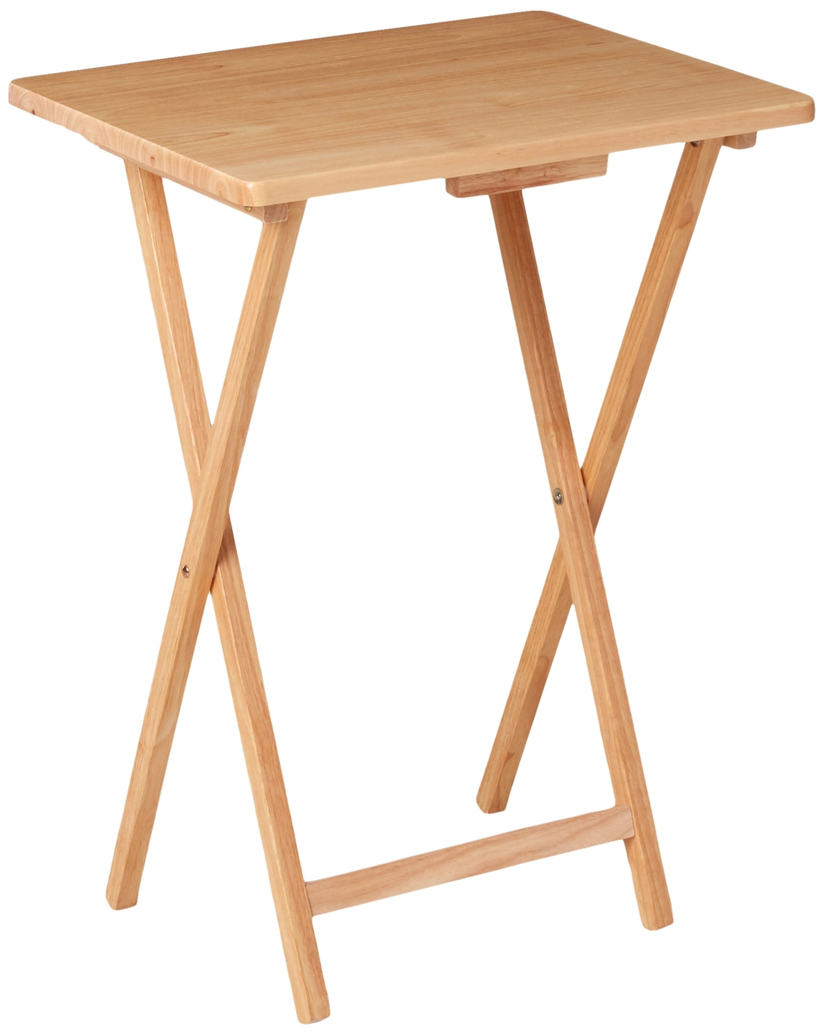 Mainstays Indoor Single Folding TV Tray Table Natural L 19 x W 15 x H 26  inches.