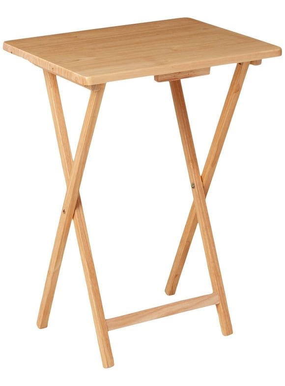 Mainstays Indoor Single Folding TV Tray Table Natural L 19 x W 15 x H 26 inches.