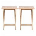 thumbnail image 1 of Mainstays Solid Rubberwood Folding TV Tray Tables, Set of 2, Natural, 1 of 9