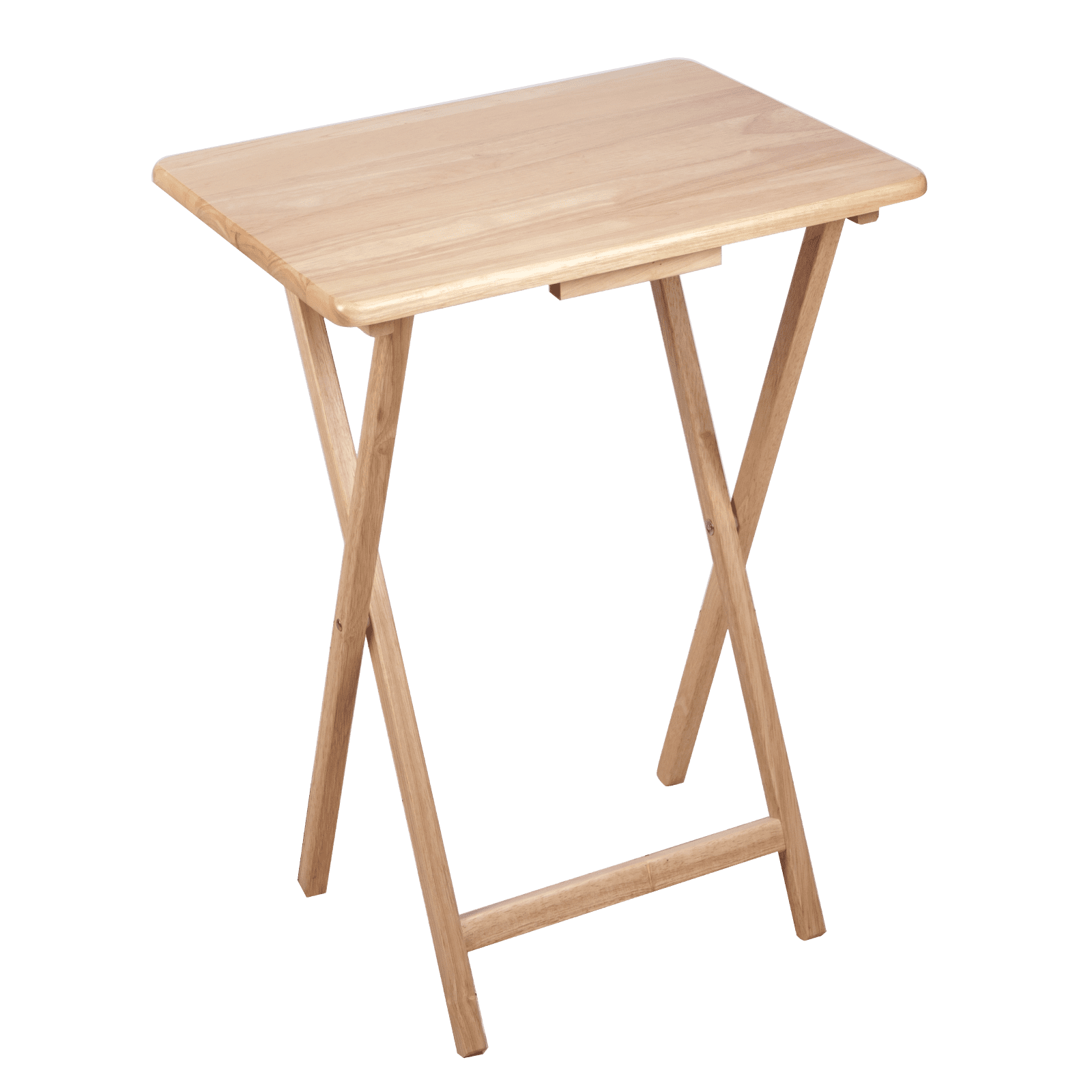 Mainstays Indoor Single Folding TV Tray Table Set of 2 in Natural L19 x