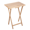 thumbnail image 1 of Mainstays Modern Indoor Folding Tray Table Set of 2, Natural Finish, Solid Rubberwood, 19 x 14.5 x 26 Inches, 1 of 11