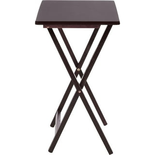 Mainstays Indoor Folding Table Set of 4 in Black L19 x W15 x H26 inches. 4  Tables+1 Rack Stand.