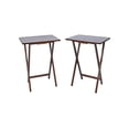 thumbnail image 1 of Mainstays Modern Solid Wood Folding Tray Tables, Set of 2, Walnut, 1 of 11