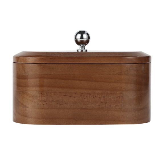 Mainstays Wooden Decorative Tabletop Capsule Box with Chrome Handles