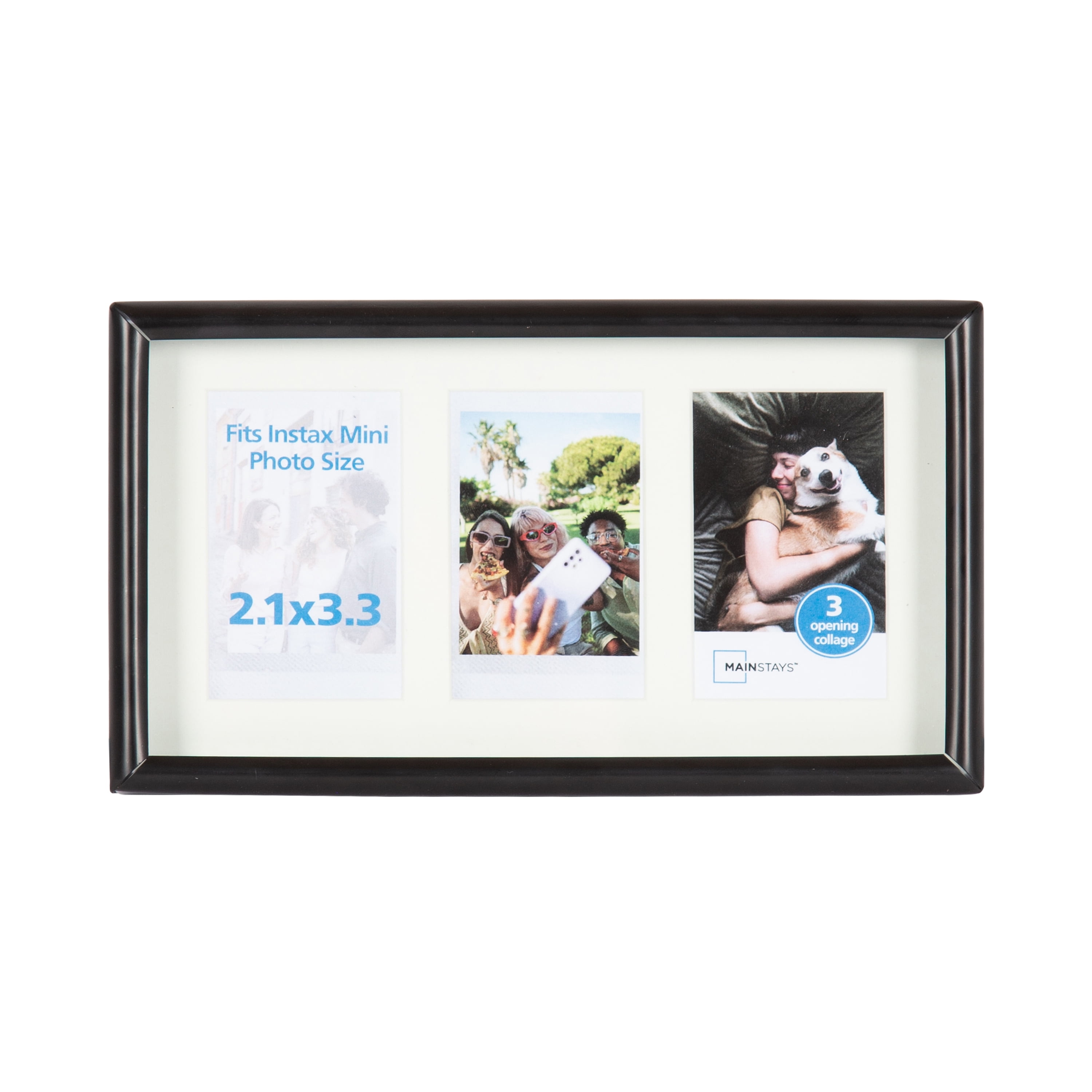 Mainstays – Instax Mini Picture Frame – Black Gallery 3 Photo Tabletop Photo Frame