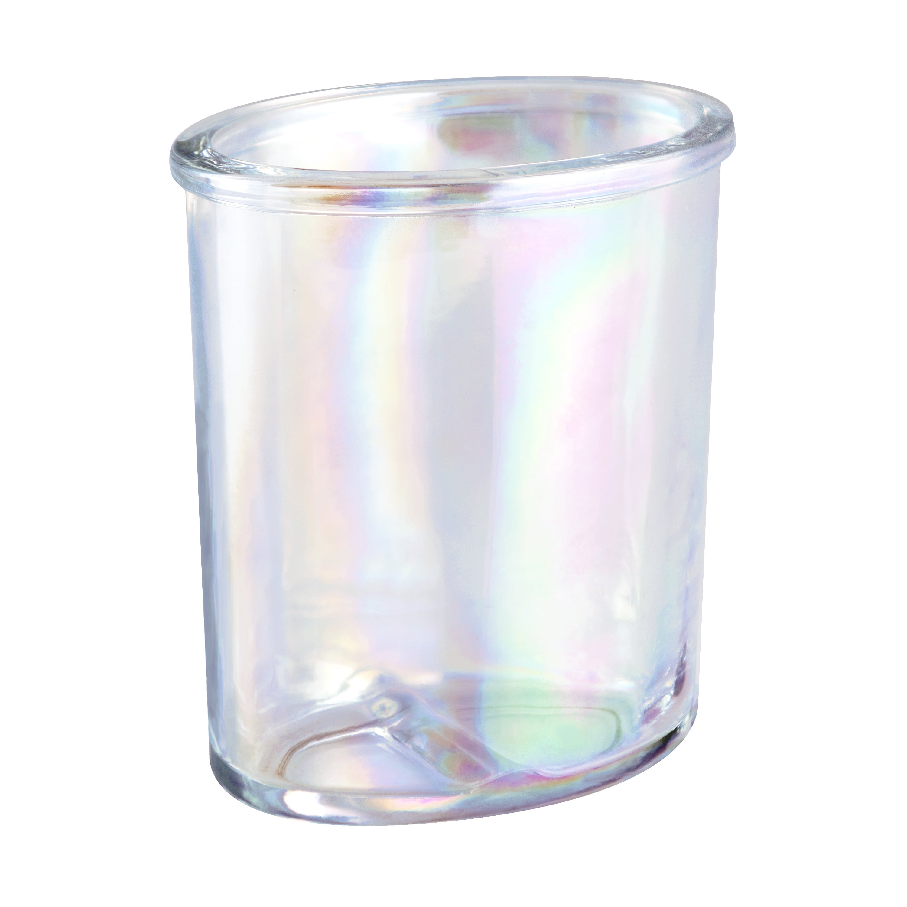 Shop Mainstays Iridescent Glass Toothbrush Holder in Radiant Clear