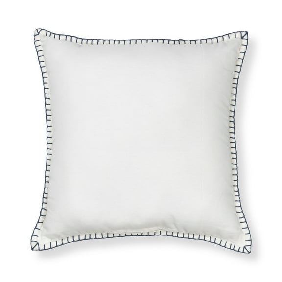 Mainstays Ivory with Blue Whipstitch 22x22