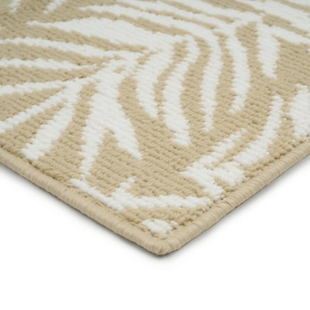 Mainstays Jacquard High Low Loop Kitchen Mat 18"x 27" Papyrus Beige & Arctic White