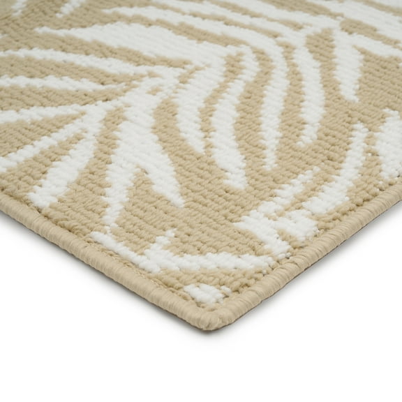 Mainstays Jacquard High Low Loop Kitchen Mat 18"x 27" Papyrus Beige & Arctic White
