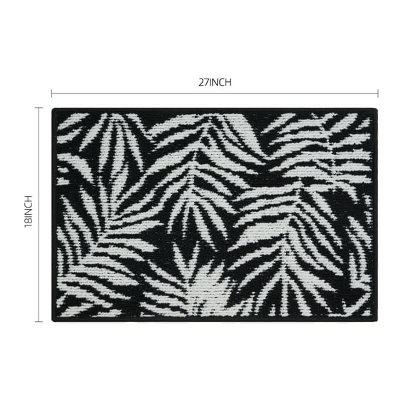 Mainstays Jacquard High Low Loop Kitchen Mat 18"x 27" Rich Black & Arctic White