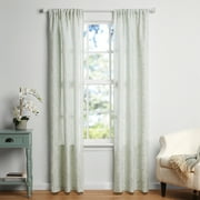 Mainstays Jacquard Leaf Light Filtering Curtain Panel Pair, Set of 2, Soft Sea, 38 in W x 84 in L