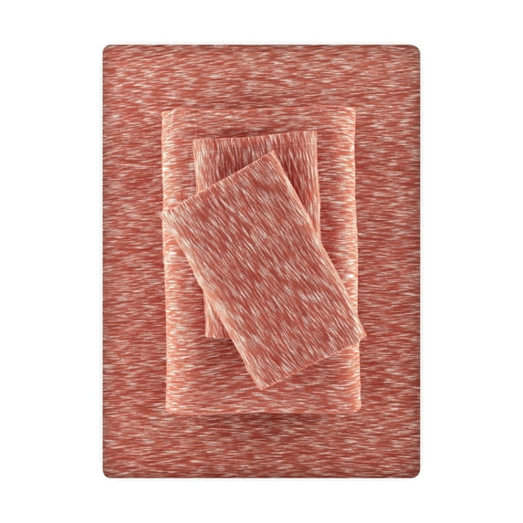 Mainstays 100% Cotton Extra Soft Jersey Bed Sheet Set, Full, Red Canyon Crackle, 4 Pieces