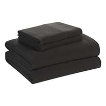Mainstays Adult Cotton Rich Jersey Bed Sheet Set, King, Rich Black, 4 Pieces