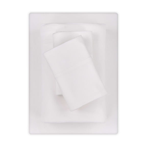 Mainstays Cotton Rich Extra Soft Jersey Bed Sheet Set, Queen, Arctic White, 4 Pieces