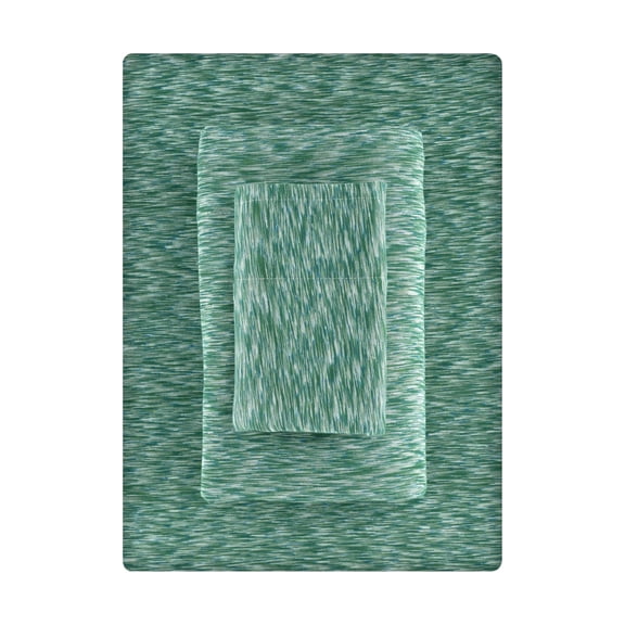 Mainstays 100% Cotton Extra Soft Jersey Bed Sheet Set, Twin-XL Green Sage Crackle, 3 Pieces