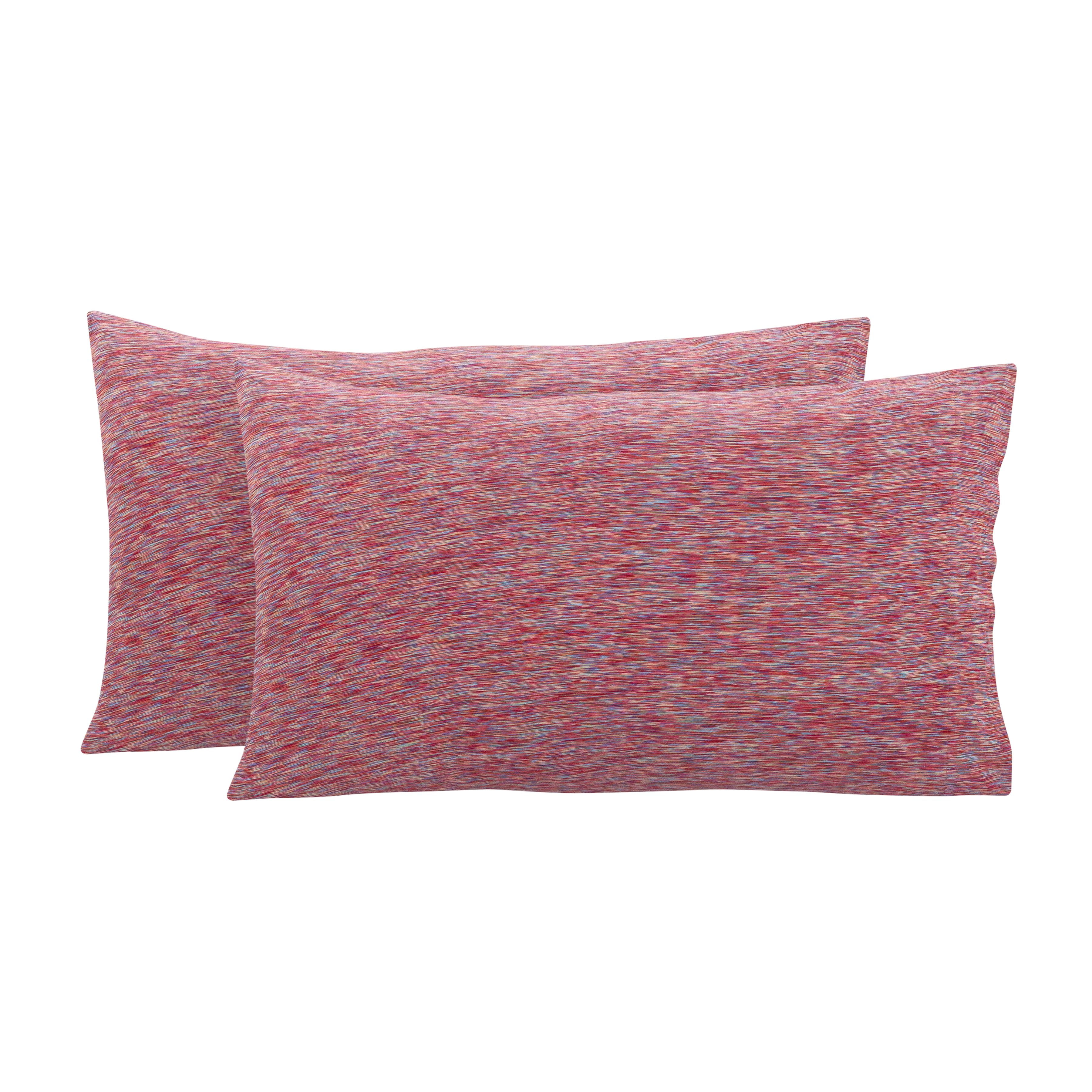 Mainstays Jersey Extra Soft Pillowcase Set, Standard/Queen, Grey Heather, 2  Pcs 