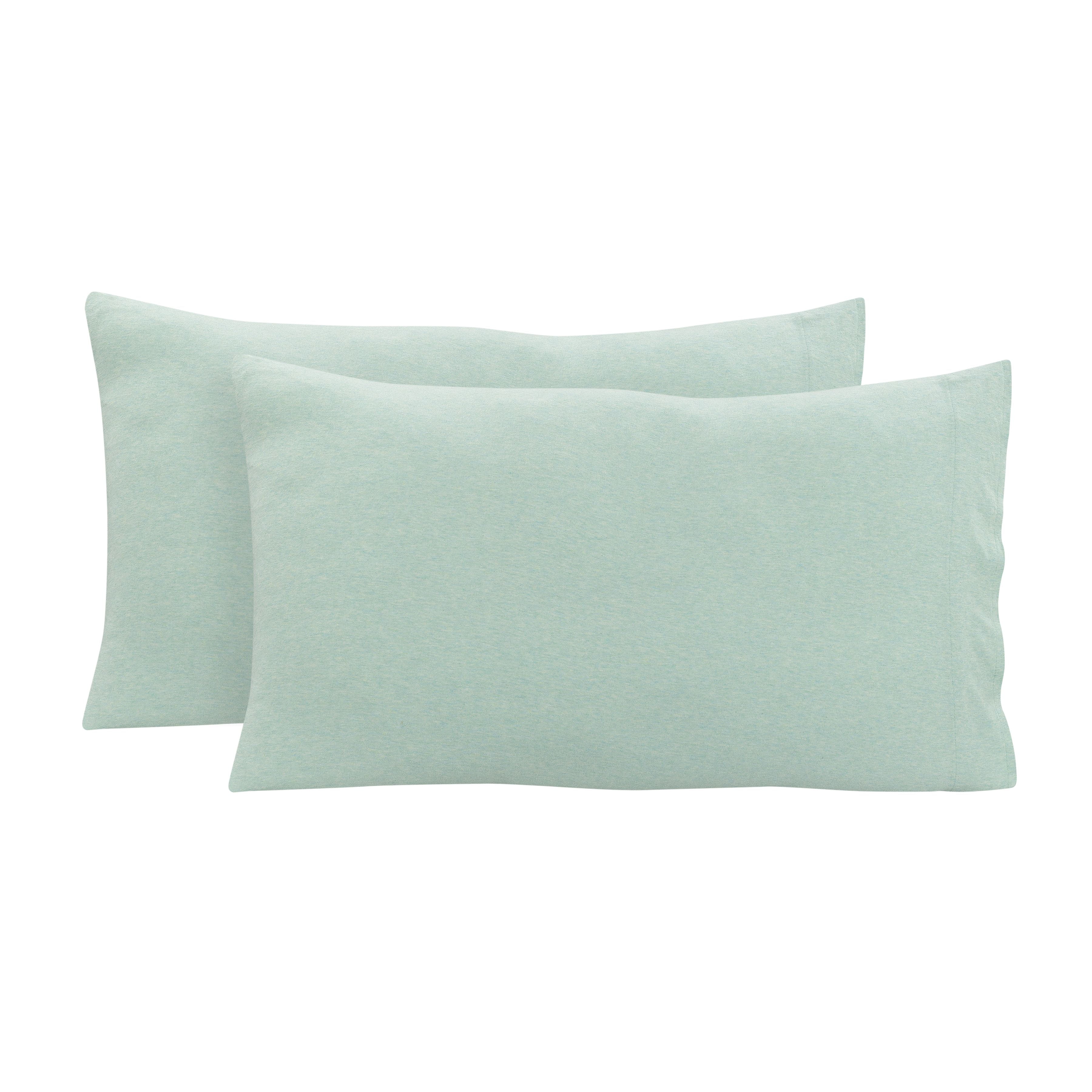 Mainstays Set of 2 Jersey Standard/Queen Pillowcases Classic Mint