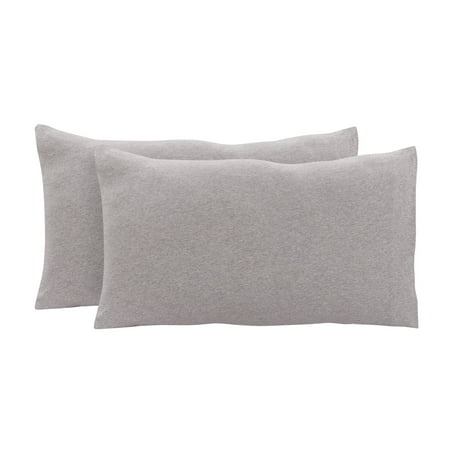 Mainstays Set of 2 Jersey Standard/Queen Pillowcases Gray Heather
