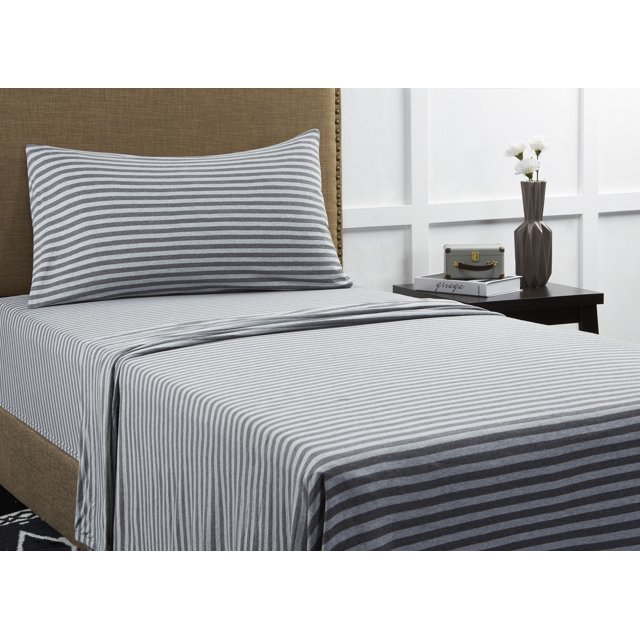 Mainstays Jersey Knit Bedding Unisex Sheet Set, 150 GSM Single Jersey