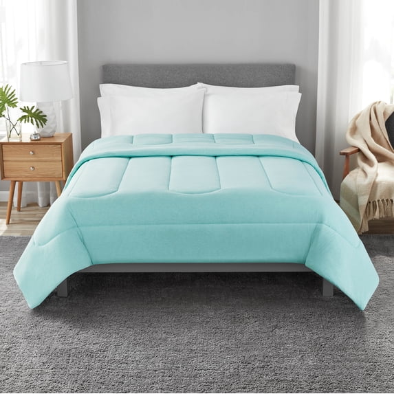 Mainstays Jersey Knit Comforter, Full/Queen, Mint, All Ages, All-Season